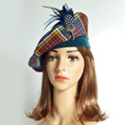 Beret, Ladies, With Feather, Anderson Tartan