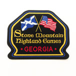 Badge, Iron-on, Stone Mountain Hignland Games, Georgia State