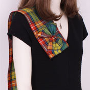 Sash, Mini Rosette, Plain Wool, Buchanan Tartan