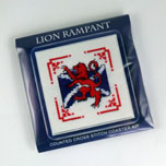 Crafts, Cross Stitch Coaster Kit, Rampant Lion