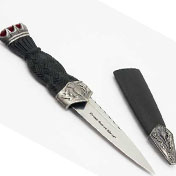 Personalised Stone Top Sgian Dubh, ENGRAVED Blade