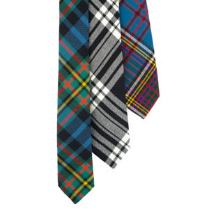 Tie, Skinny Necktie, Lightweight Wool Twill Tartan