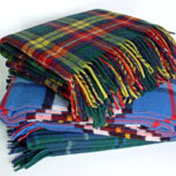 Rug, Tartan Plaid  Blanket in Chunky WoolMix