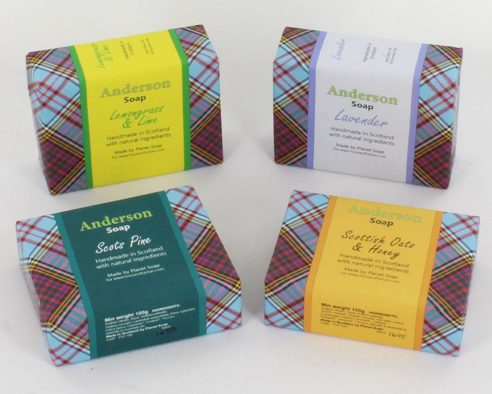 Soap, Tartan Gift Packs. Scottish Made. In 50 Tartans