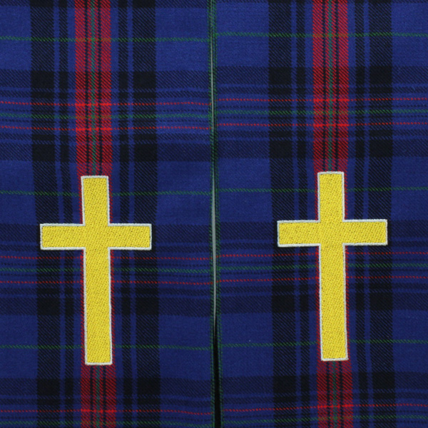 Clerical Stole with Cross - Hughes Tartan