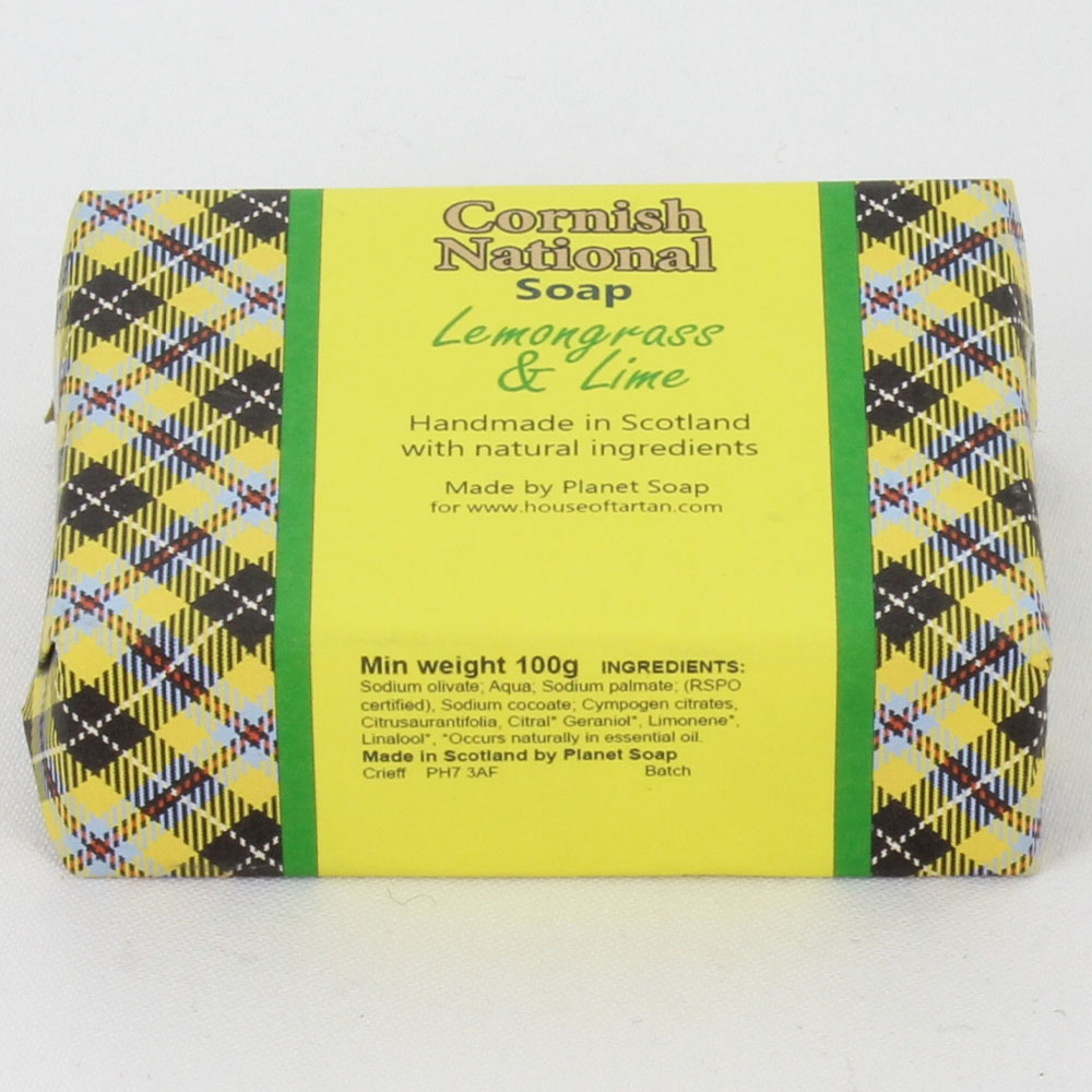 Soap wrapped in Cornish National Tartan - Lemongrass & Lime