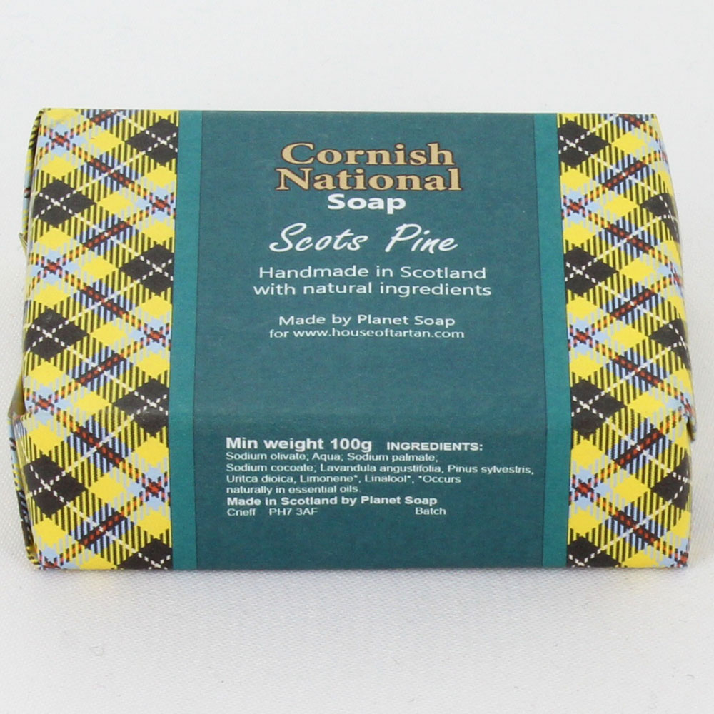 Soap wrapped in Cornish National Tartan - Scots Pine