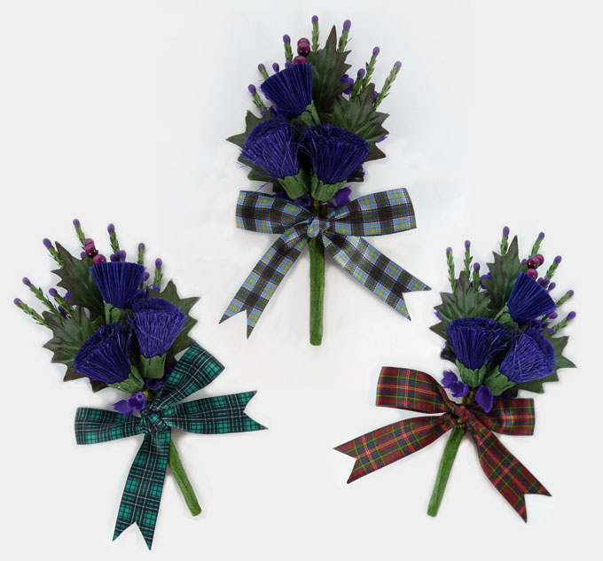 Corsages, Tartan Buttonholes, Pack of 10 in ANY Tartan