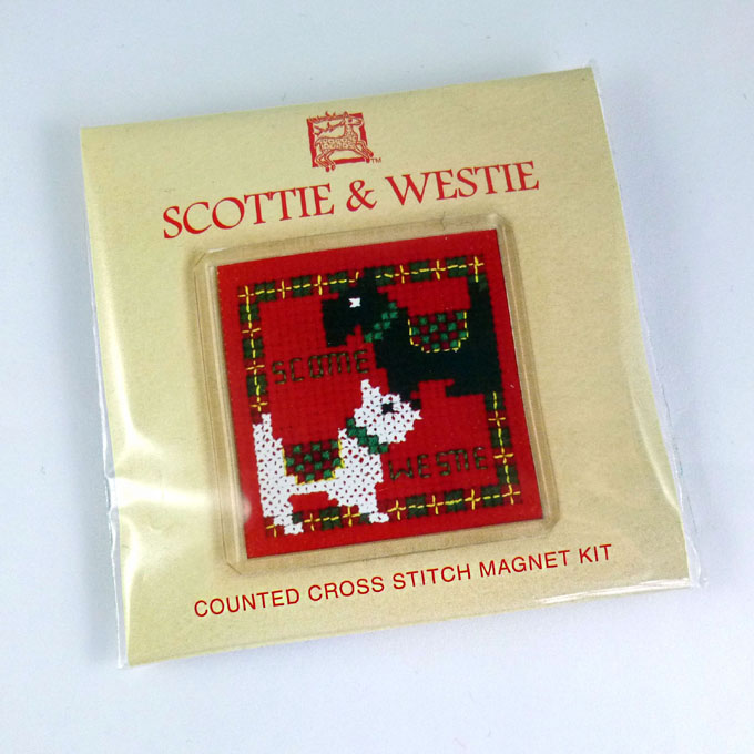 Crafts, Cross Stitch Magnet Kit, Scottie & Westie