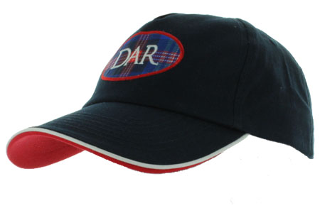 Navy Cap with Red underbrim and White Trim