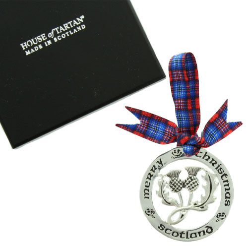 Scottish Christmas Ornament with DAR Tartan Ribbon