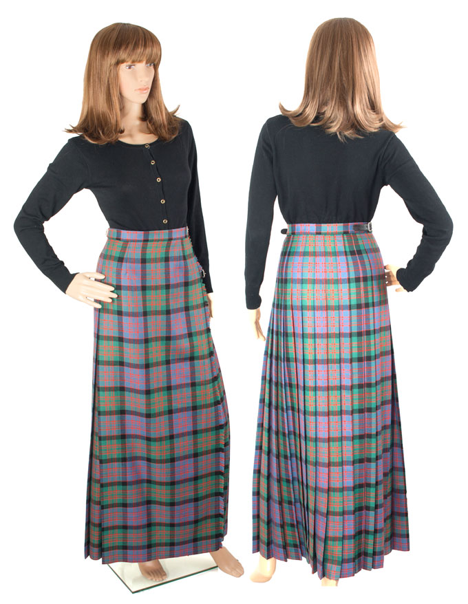 Skirt, Full Length, Kilted Skirt, Wool, Tartan