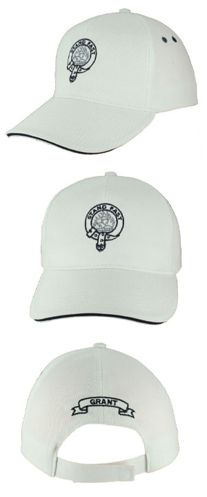 White/Navy colour combination with Grant Clan Crest