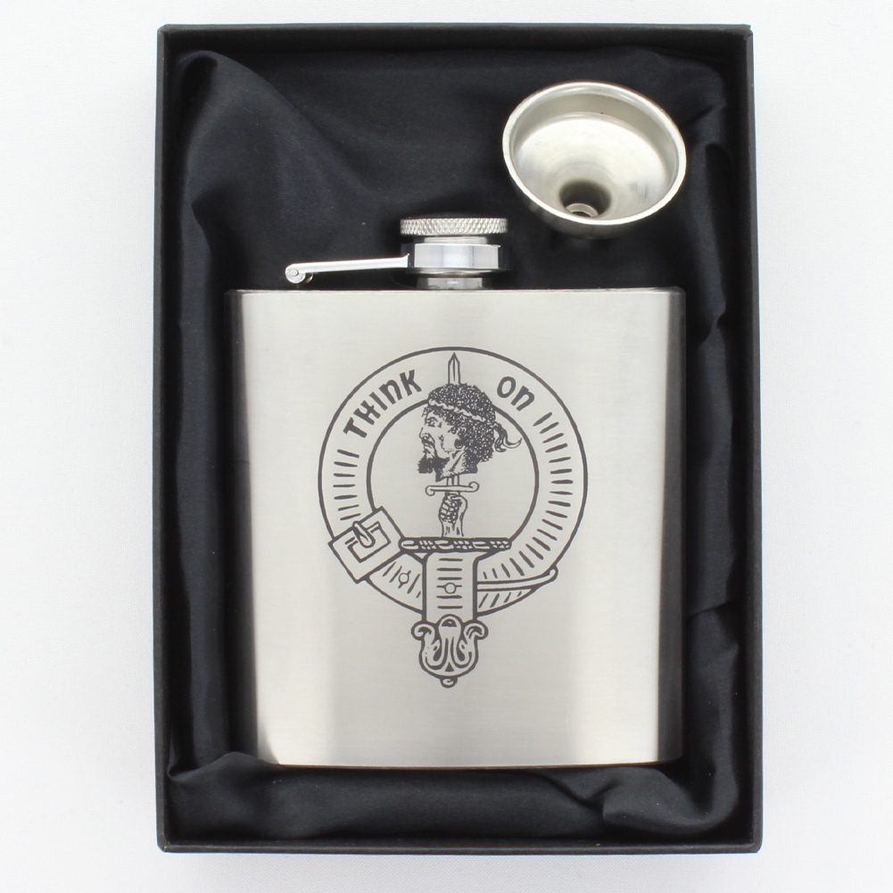 Hip Flask with MacLellan Clan Crest