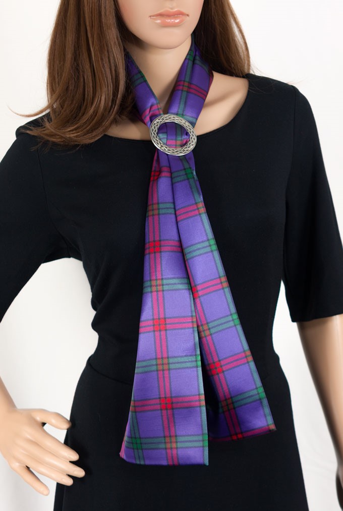 House of Tartan: Ladies Scarf in Any Tartan with Celtic Ring