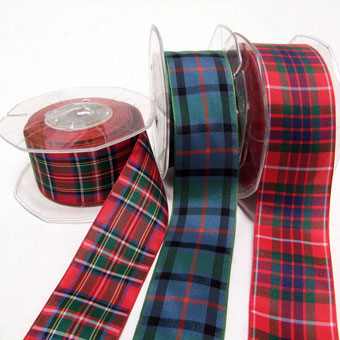 Tartan Ribbon Yarn-dyed Polyester 20 Tartans 38mm wide
