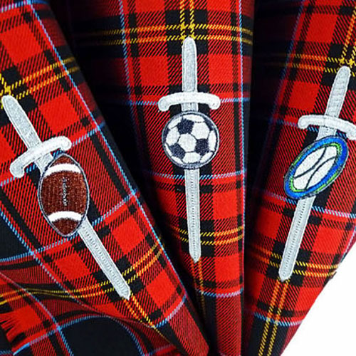 Detail of Embroidered Kilt Pins
