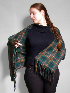 Stole, Lightweight Wool Tartan, plain weave