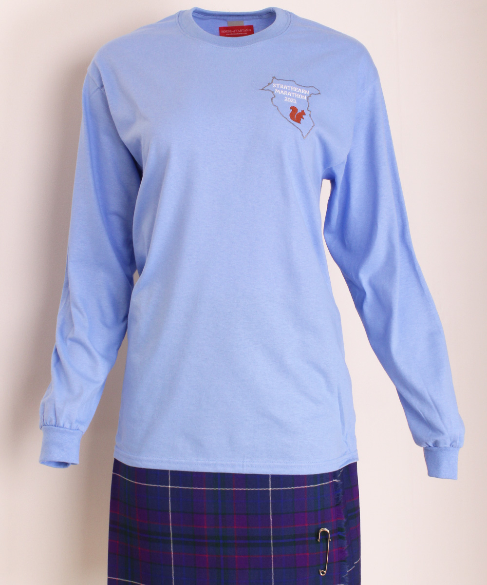 T-Shirt, Long Sleeved Cotton, with Marathon 2021 Embroidery