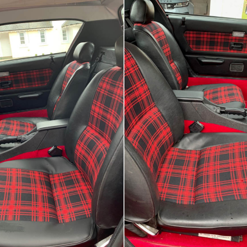 Triumph TR7 upholstered in Triumph Red