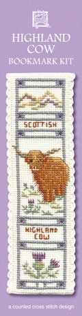 Crafts,Cross Stitch Bookmark Kit, Hieland Coo