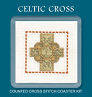 Crafts, Cross Stitch Coaster Kit, Celtic Cross