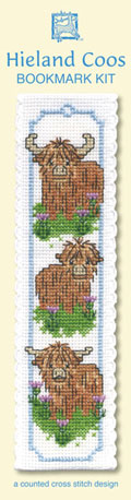 Crafts,Cross Stitch Bookmark Kit,Wee Hieland Coos